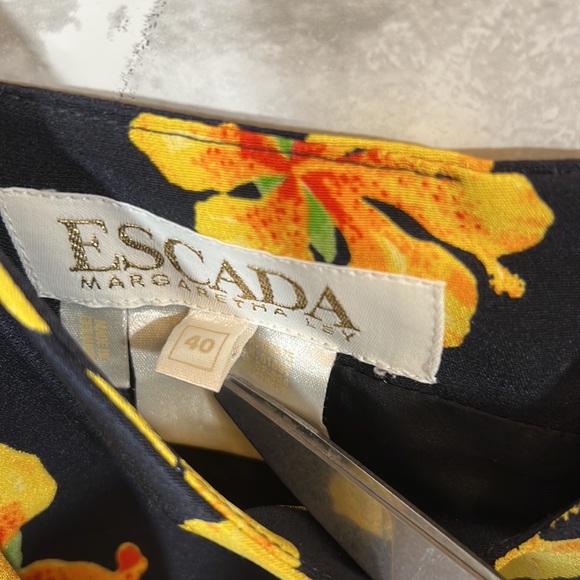 Escada floral silk spaghetti strap dress size 40 - Picture 3 of 9